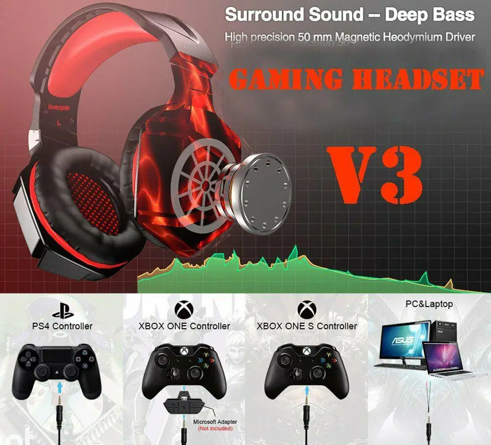 Ostart Headset Gaming 3.5Mm Headphone 