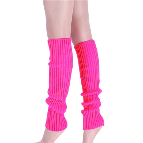 JAYCOSIN Высокие Носки Женские однотонные сапоги теплая шерсть с манжетами вязаные гетры зимние длинные хлопковые носки выше колена для девочек 7 - Цвет: Hot Pink