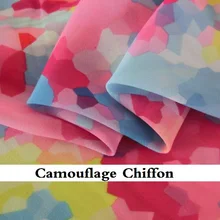 Модные Розовые камуфляжные шифоновые ткани, холодные летние ткани для одежды