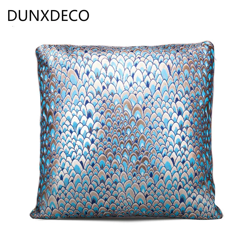 

DUNXDECO Cushion Cover Square Decorative Piilow Case Fish Scale Jacquard Modern Home Office Sofa Decoration Housse de coussin