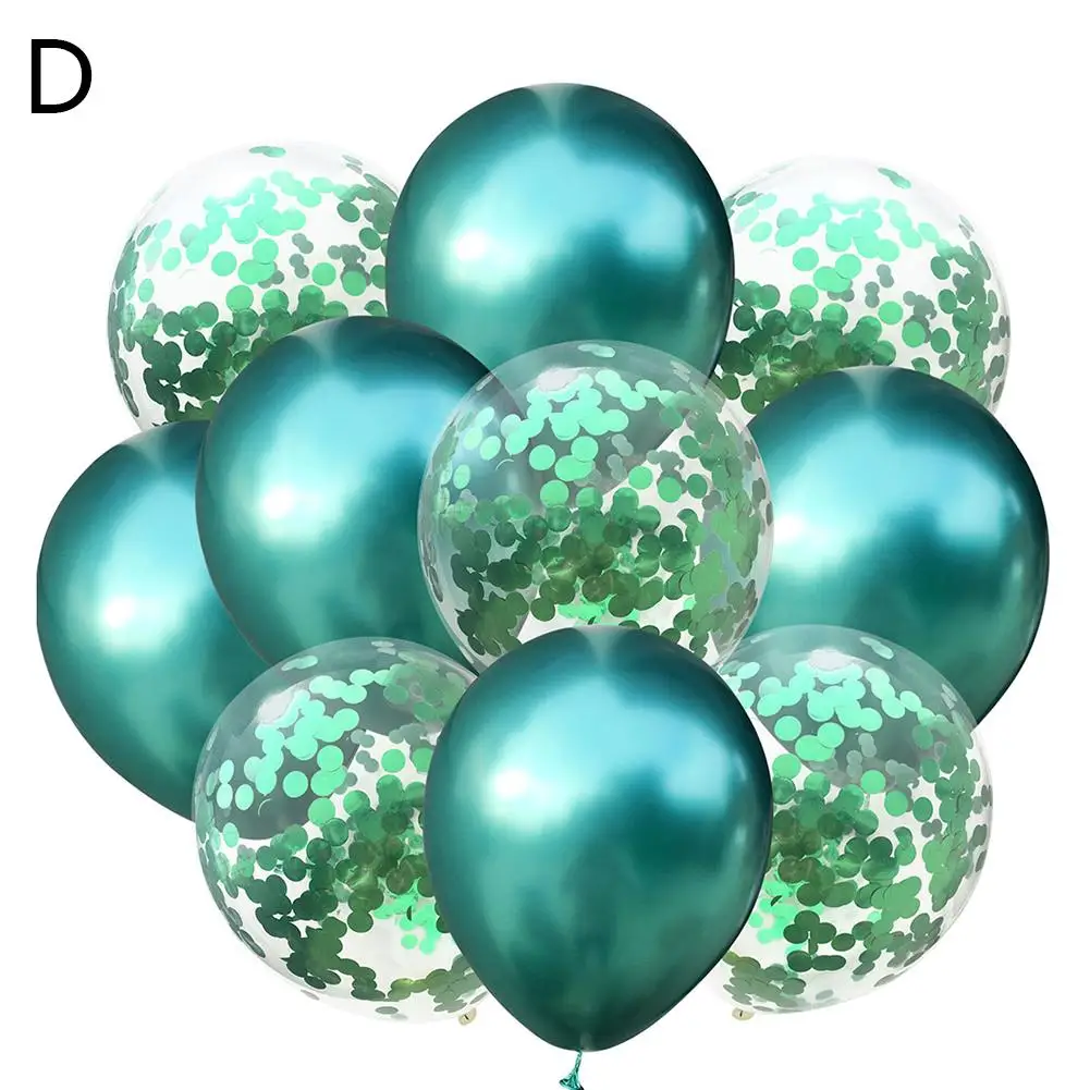 Набор воздушных шаров с блестками металлический хромированный латексный шар 10 шт. утолщенные золотые жемчужные блестящие конфетти Рождественские Свадебные Декоративные - Цвет: D