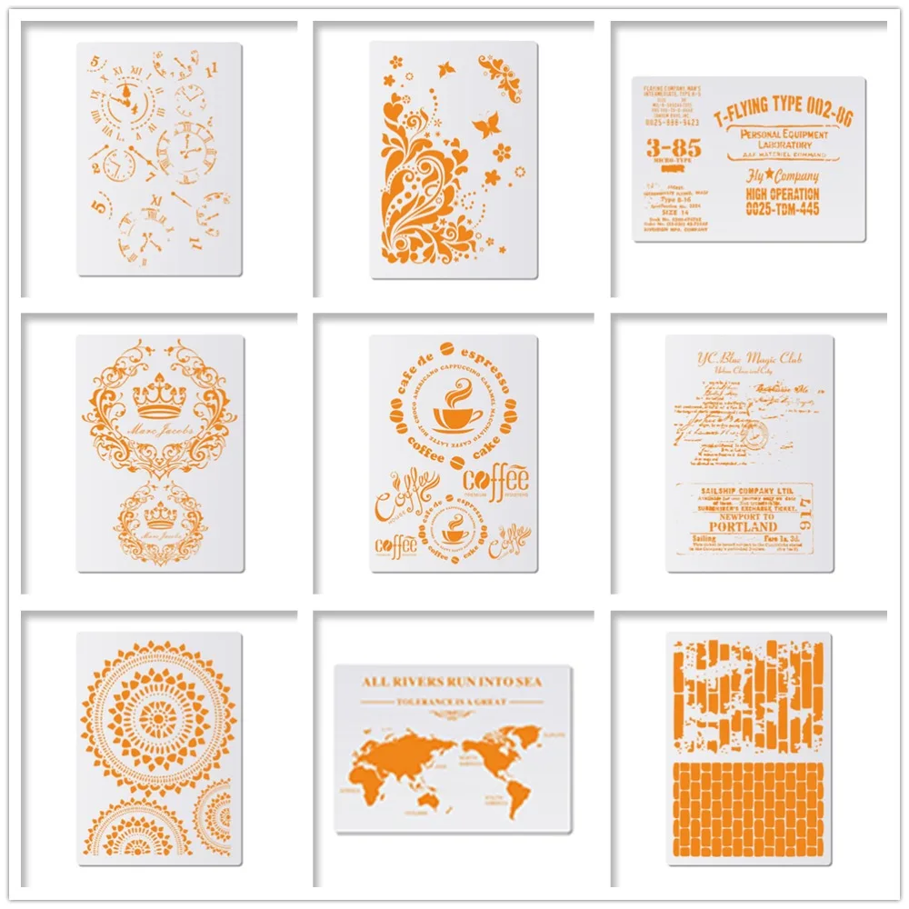 New Map Stencils For Walls Painting Scrapbooking Stamp Album Decorative Embossing DIY Craft Paper Card Flower Template