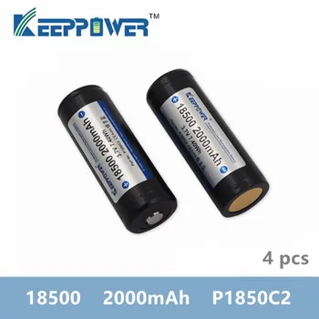 

4 pcs Keeppower 18500 2000mAh 3.7V 7.40Wh P1850C2 cell MADE IN CHINA Protected Rechargeable Lithium Battery Li-ion Batteries