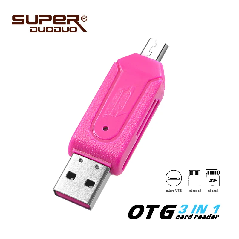 OTG 3 в 1 считыватель карт памяти для ПК/micro usb флэш-накопитель/micro sd карта/sd высокоскоростная карта otg кардридер