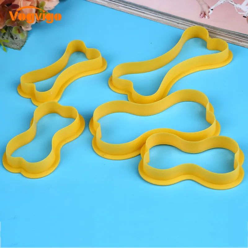 

VOGVIGO 5PCS Plastic Cookie Cutter Bone Forms Biscuit Fondant Mold Bakeware Pastry Confectionery Cake Decorating Tools