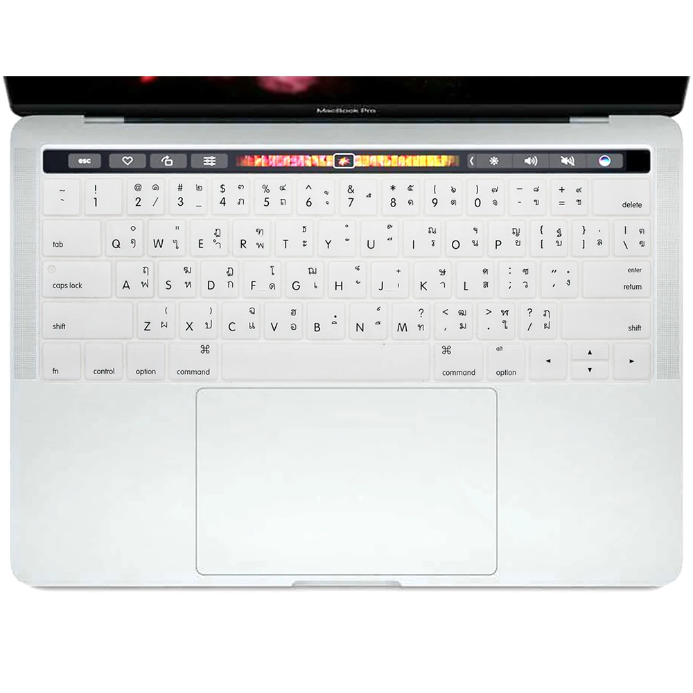 Силиконовый чехол кожи протектор для Apple Macbook Pro 13 A1706 15 A1707 с Touchbar Тайский Таиланд Язык - Цвет: White