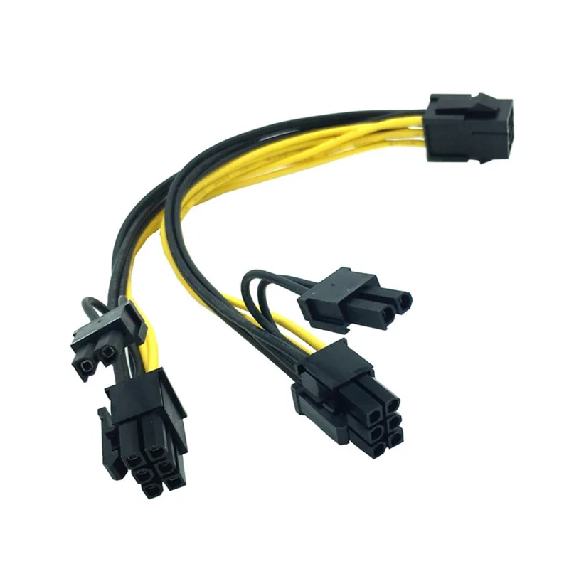 10X PCI-E 8p Female to 2Port Dual 8pin 6+2p Male GPU Video Card Power Cable 30cm