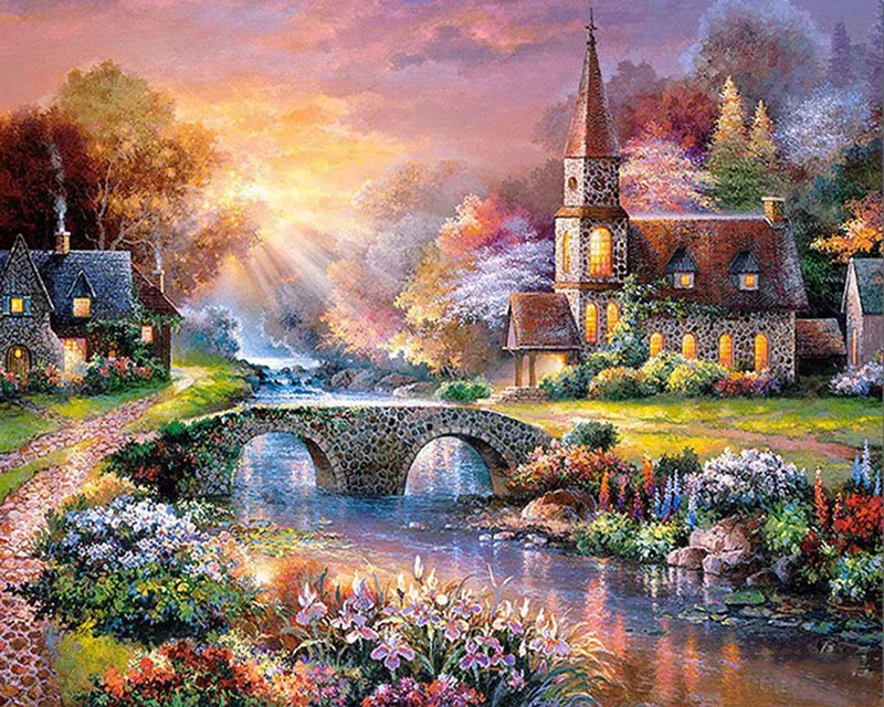 

5d DIY Diamond Embroidery Landscape Diamond Painting Cross stitch Full drilling Home Decoration