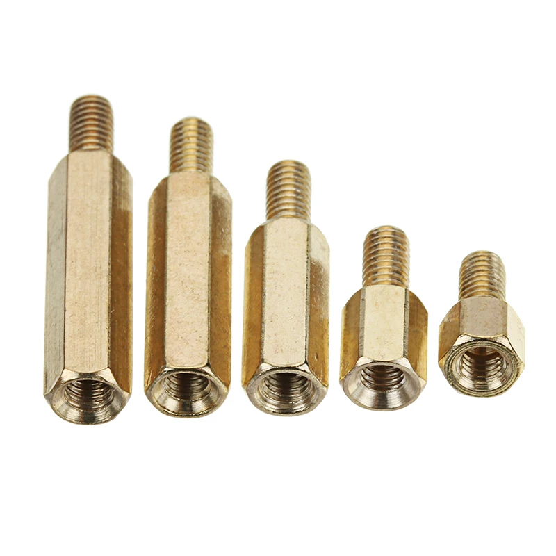 100Pcs M3 Male Female Brass Hex Standoffs Support Spacer Pillar Screw