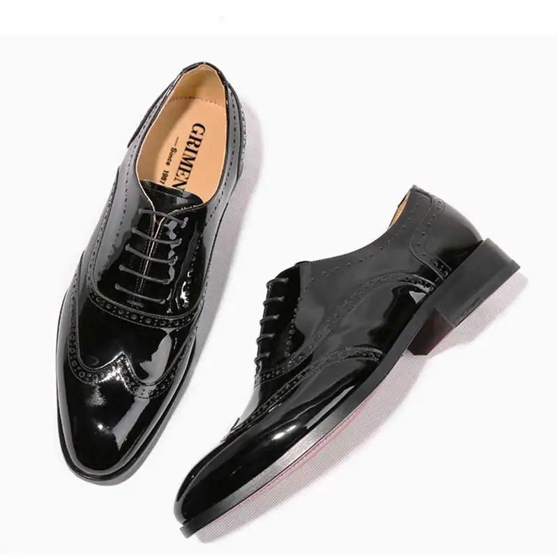 Preto Personalizado Casamento Pura De Dos Goodyear Luxo Homens Vestido Patente Couro Artesanal Black Sapatos Grimentin 75O5qWnxfz