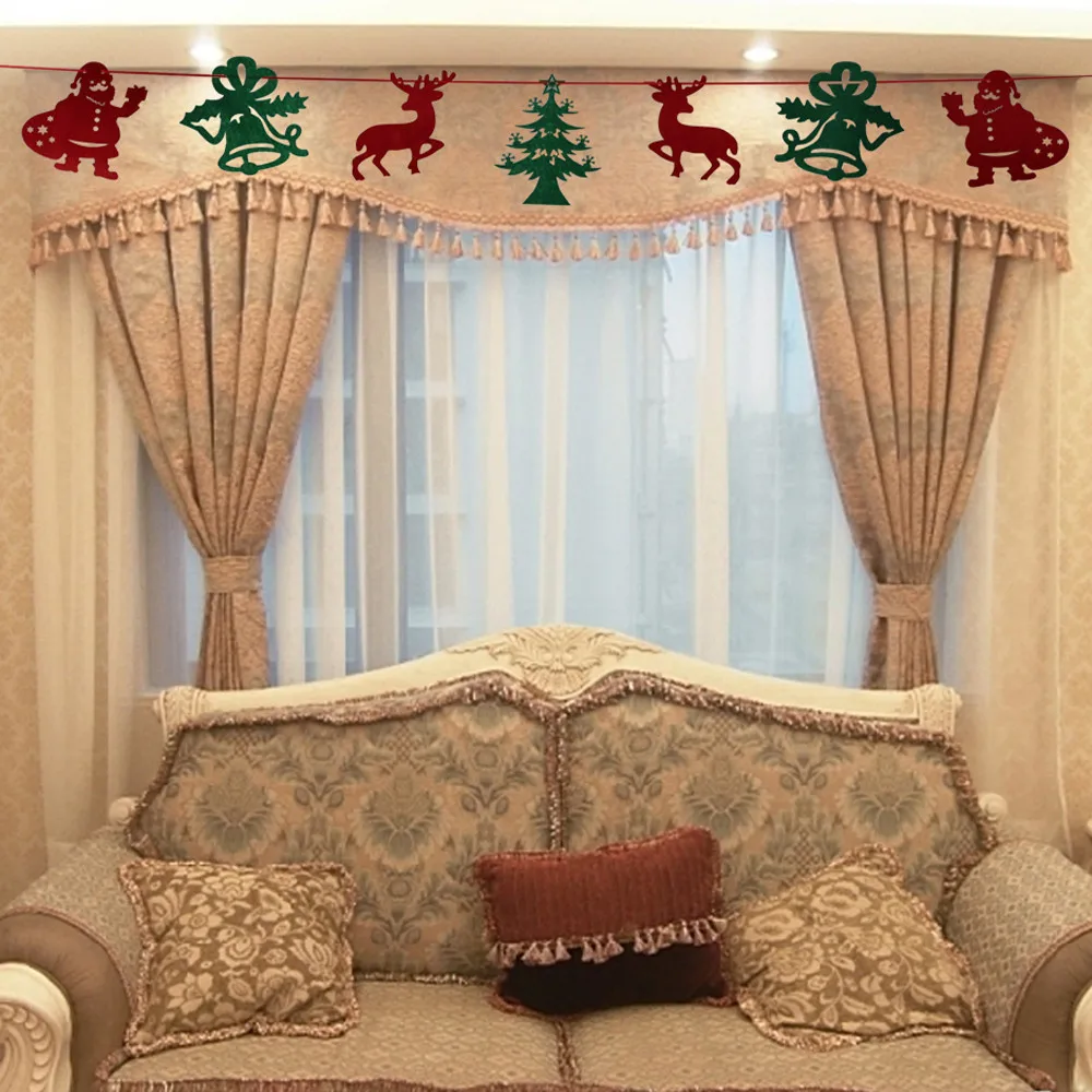 

7pc DIY Christmas Party Decoration Home Banner Garland Props Flag 20*19.5cm Xmas Decoration Navidad Decoraciones Colgantes nt#