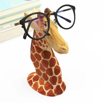 

Eyeglass Glasses Holder Vintage Animal Wooden Stand Sunglasses Display Rack for Home Office E2S