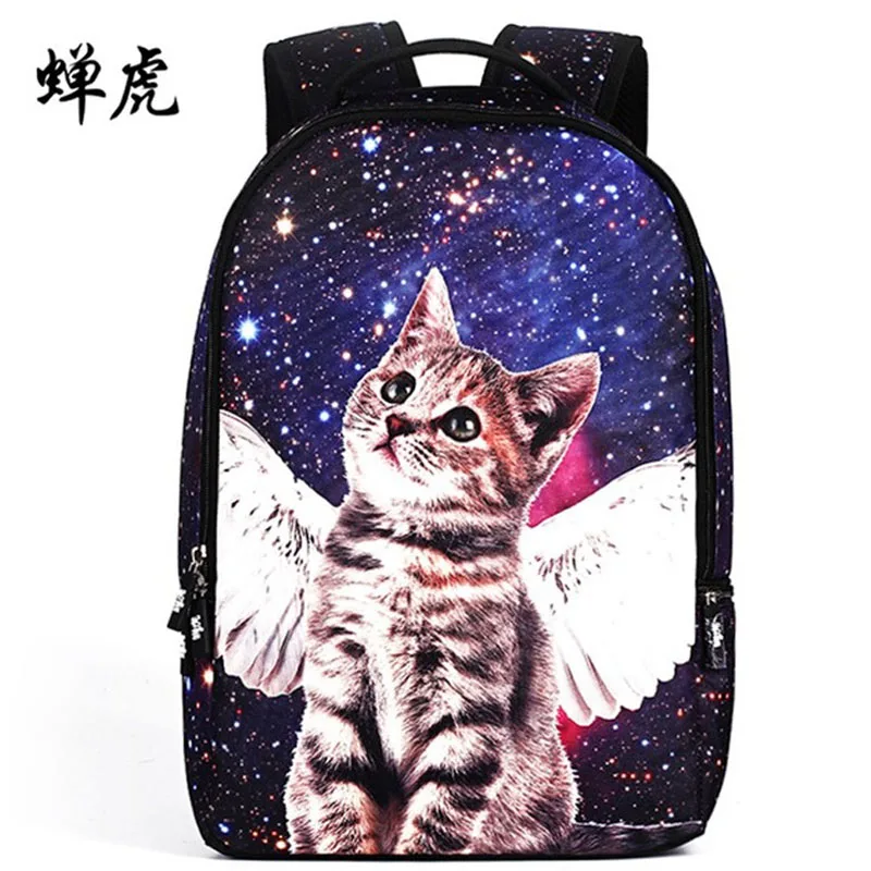 2016 New Hot sale angel cats embossing women backpack girls students bag school backpacks travel backpacks