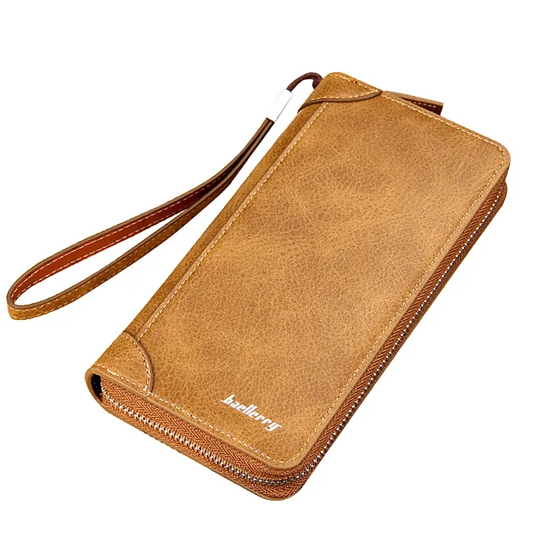 

High quality men's retro matte PU leather Wallets men Wholesale long leather wallets card holders purse for men N464