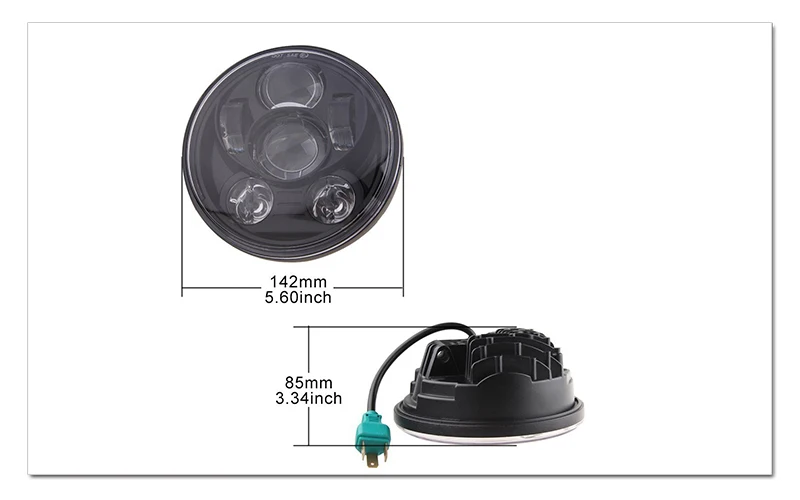 New Motos Accessories 5.75 headlight motorcycle 5 34 led headlight for Harley 5-34 Motorcycle Black Projector Daymaker (3)