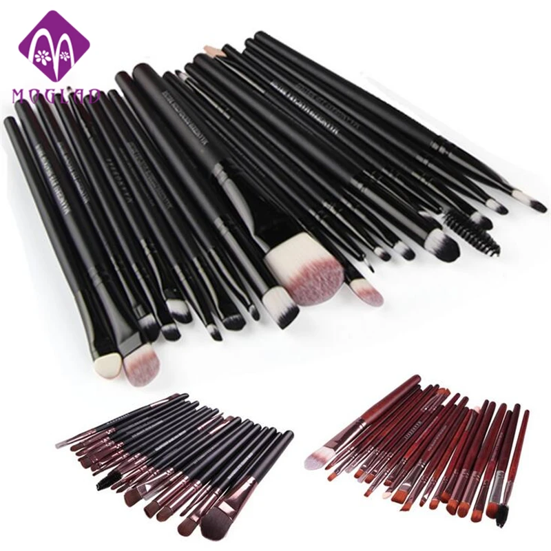 20pcs set 3colors optional wood holder makeup brushes Soft Foundation Brush Cosmetic Cream Powder Blush Brushes
