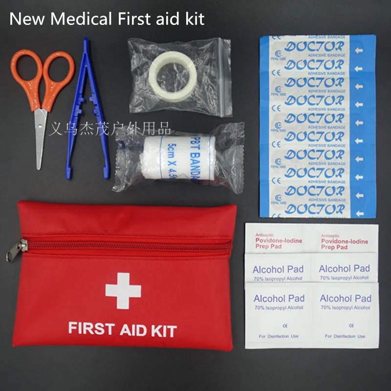 

New Wholesale First Aid Kit Outdoor Survival kit Small first aid kit Bag Emergency Car first aid kit Size 16*11CM