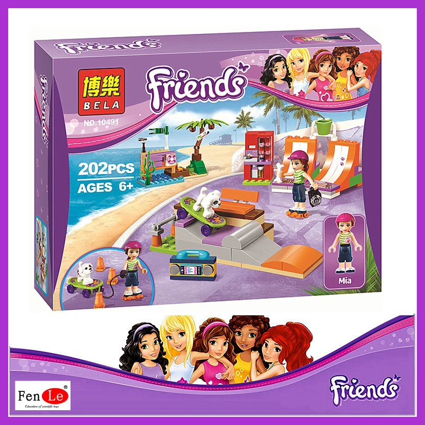 Bela 10491 новый набор строительных блоков серии Friends коньки парк строительные блоки
