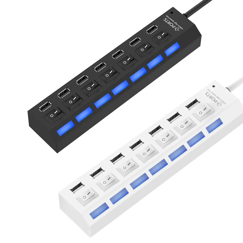USB разветвитель 2 0 Мбит/с 7 портов|Кабели передачи данных| |