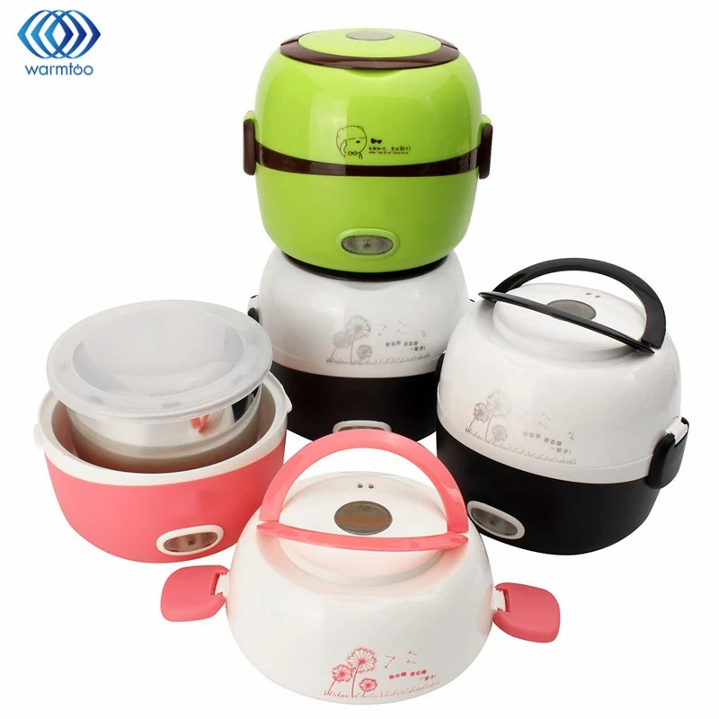 

Electric Rice Cooker Insulation Heating Portable 1.3L Electric Lunchbox 2 Layers Steamer Multifunction Automatic Food Container
