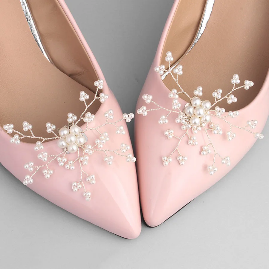 Свадебная обувь для невесты зажимы Декоративные магазин аксессуары для обуви обувь ручной работы с зажимом для жемчужные очаровательные