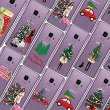 

LOVINA CASES Cute Cartoon Christmas Girl Santa Claus Elk For Samsung Galaxy S5 S6 S8 S7 Edge S9 Plus Note9 A6 A8 Plus 2018 J5 J7