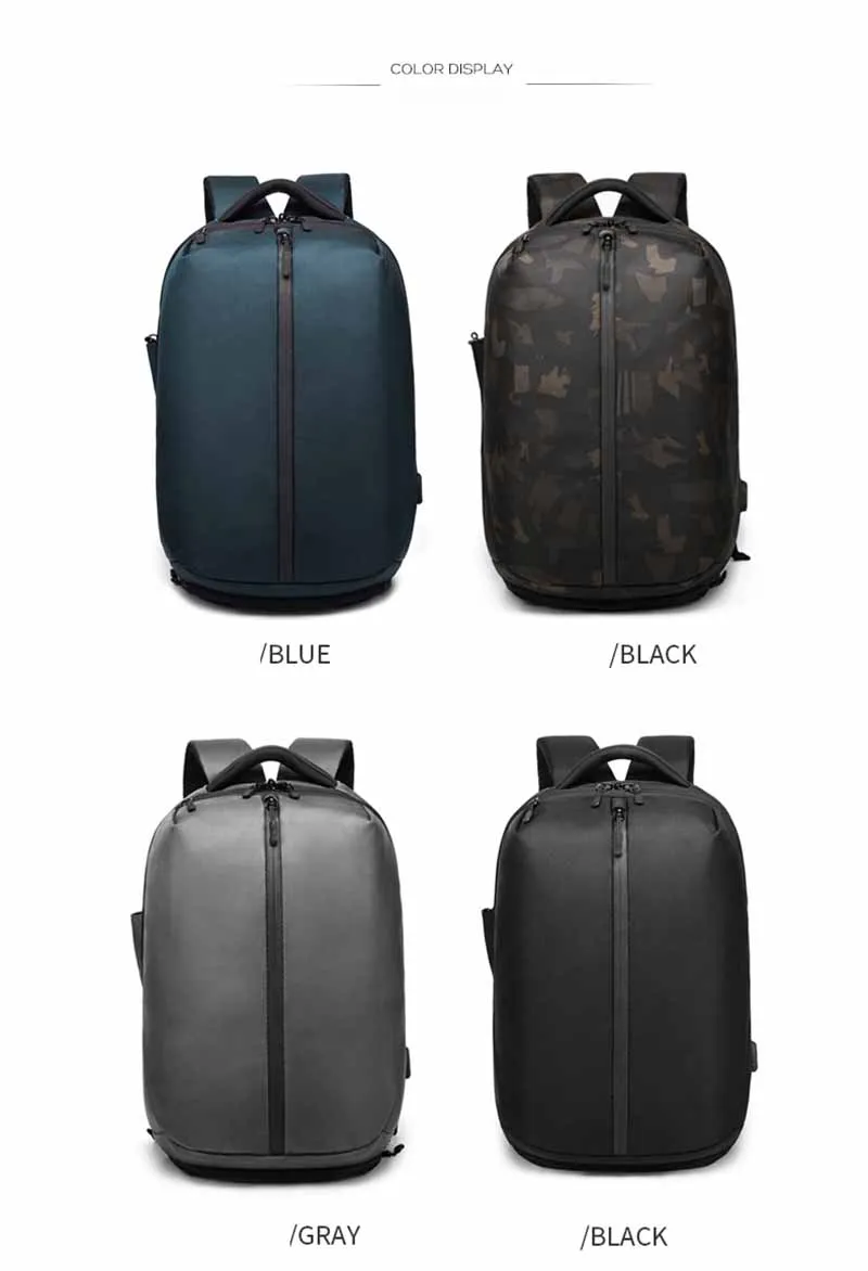 OZUKO, мужской рюкзак с защитой от кражи, usb зарядка, водонепроницаемые Рюкзаки для ноутбука, 15,6 дюймов, с замком, Дизайнерская Дорожная сумка, мужская сумка для ноутбука Mochila