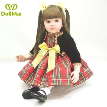 

24 Inch lovely princess Reborn Baby Girl Doll 60 cm Soft Vinyl Cloth Body Doll Lifelike toddler Boneca Reborn toys gift