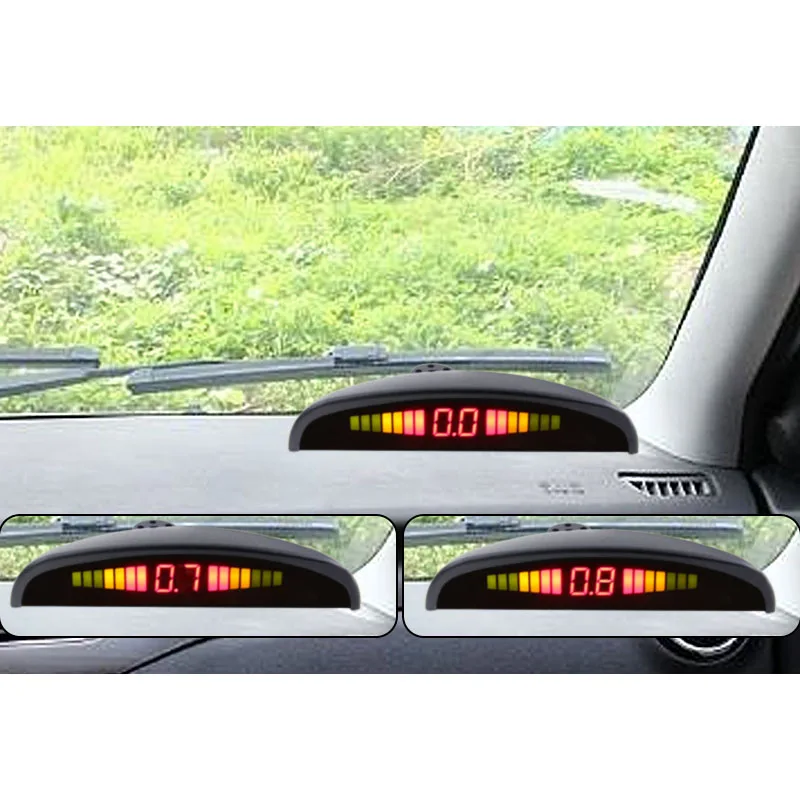 Sinairyu Weatherproof 8 Rear Front View Car Parking Sensor Reverse Backup Radar Kit with LED Display Monitor car parking system