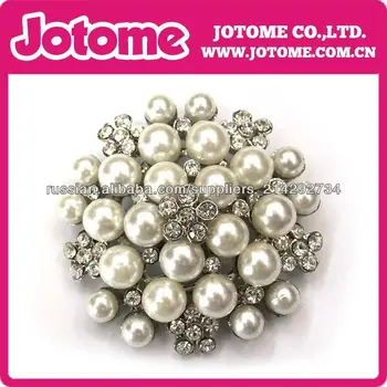 

Pearl Alloy Rhinestone Flatback Brooch Embellishments Wedding Hair bows and Invitations Cards