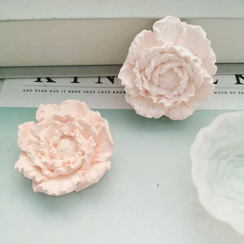 3D Пион цветок силиконовая формочка в виде цветов DIY ароматический гипсовый
