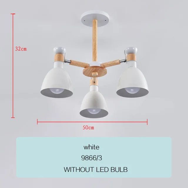 Kaguyahime скандинавский люстра светильник ing Светодиодный лампа E27 с железным абажуром для гостиной подвесной светильник - Цвет абажура: 9866-3 white