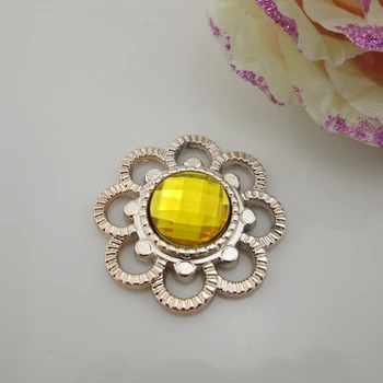 

100pcs Hot Sale Yellow Acrylic Gold Plastic Buttons