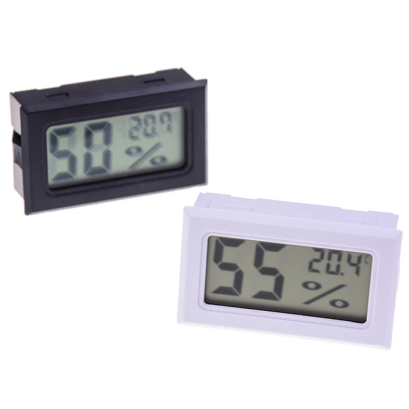 

Small Size Digital Lcd Thermometer Hygrometer Humidity Temp Meter Measuring Tool White Black Random
