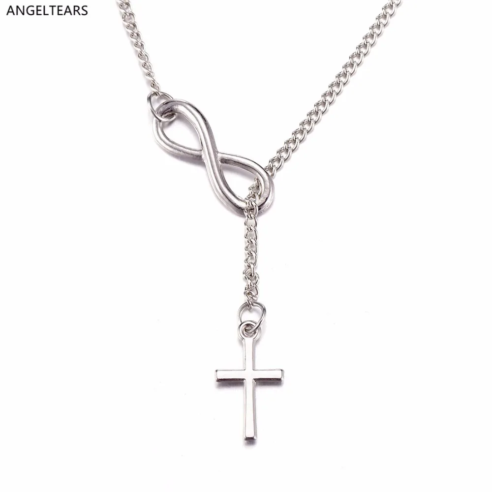 Wholesale cheap silver color cross pendant necklace fashion woman girl