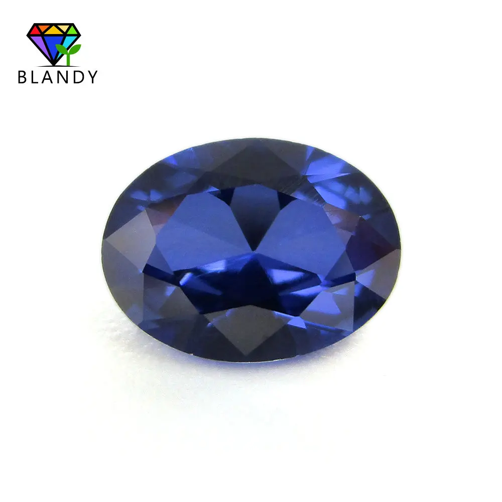 Цена 3x5 мм~ 13x18 мм#34 синие камни овальной формы блестящая огранка синтетический корунд камни для ювелирных изделий