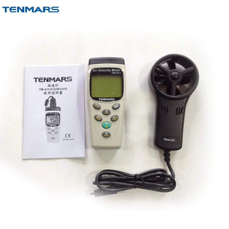 

TENMARS TM-411 Handheld Digital Anemometer Air Velocity/Flow Meter Datalogger