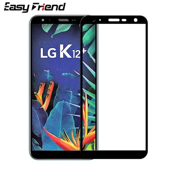 Перейти на Алиэкспресс и купить Полное покрытие из закаленного стекла для LG K12 Plus K40 LM-X420EM X420EMW K12 + MIL-STD-810G защита для экрана Черная защитная пленка