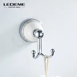 LEDEME Silver Room Clothes 2 крючок для халата ванная вешалка для полотенец из нержавеющей стали настенный аксессуар для ванной комнаты Robe Hook L3605-2