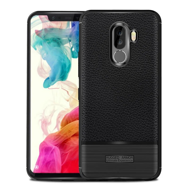 KXM1406B_1_JONSNOW Soft Case for Xiaomi Pocophone F1 Litchi Texture Shock-Proof TPU Phone Cover For Pocophone F1 Global Version Protective Case