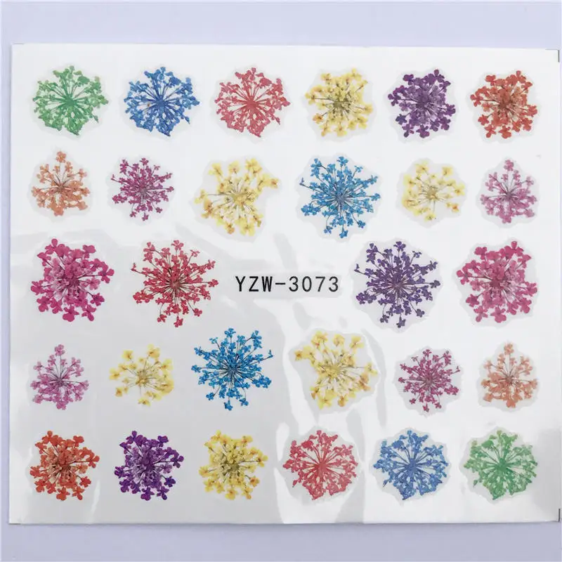 FWC 1 Sheet Nail Sticker Flower Decal Animal Flamingo Deer Butterfly Nail Art Water Transfer Slider Foils Decoration - Color: YZW-3073