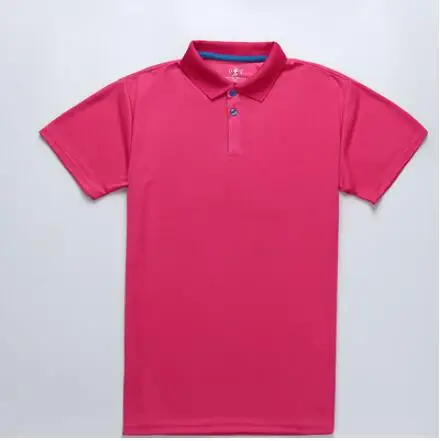BINYUXD Летняя мужская футболка, брендовая быстросохнущая модная футболка с отворотом для мужчин и женщин, деловая Повседневная Подростковая Мужская футболка, футболки - Цвет: Фуксия