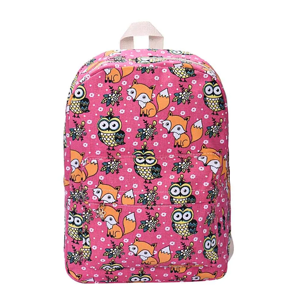 

Canvas Owl Rucksack Backpack School Book Owl canvas backpack Fresh Style Women Backpacks Travel Backpack