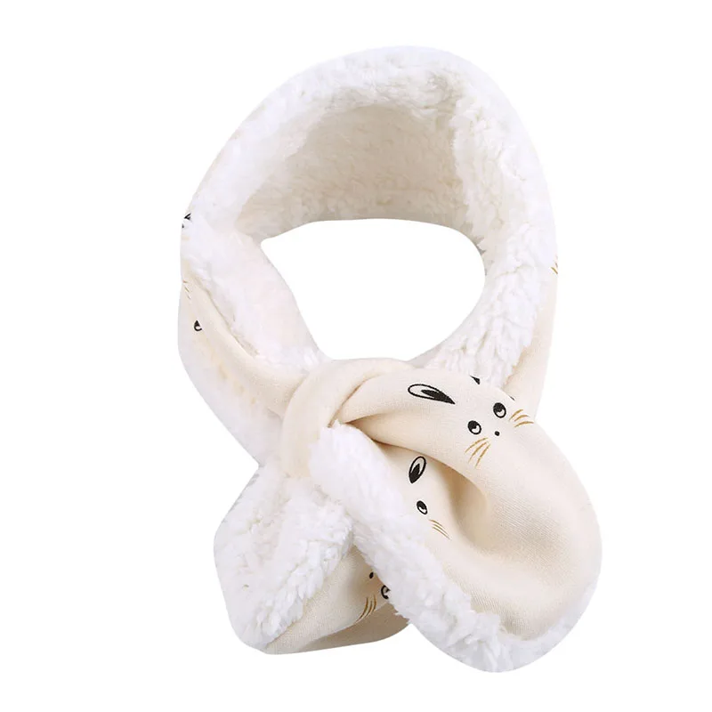 Детский комбинезон с шарфом в форме сердца детская зимняя одежда для малышей теплый шарф с воротником и бархатной утепляющая одежда - Цвет: Beige white