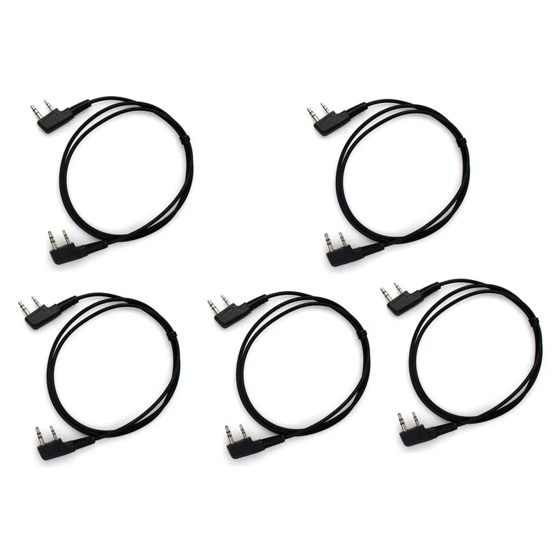 Wholesale 5pcs 1m/3.28ft K-type 2 Pin Plug Cloning Copy Cable for Baofeng Wouxun Kenwood Linton Puxing 2-Way Radio Clone | Электроника