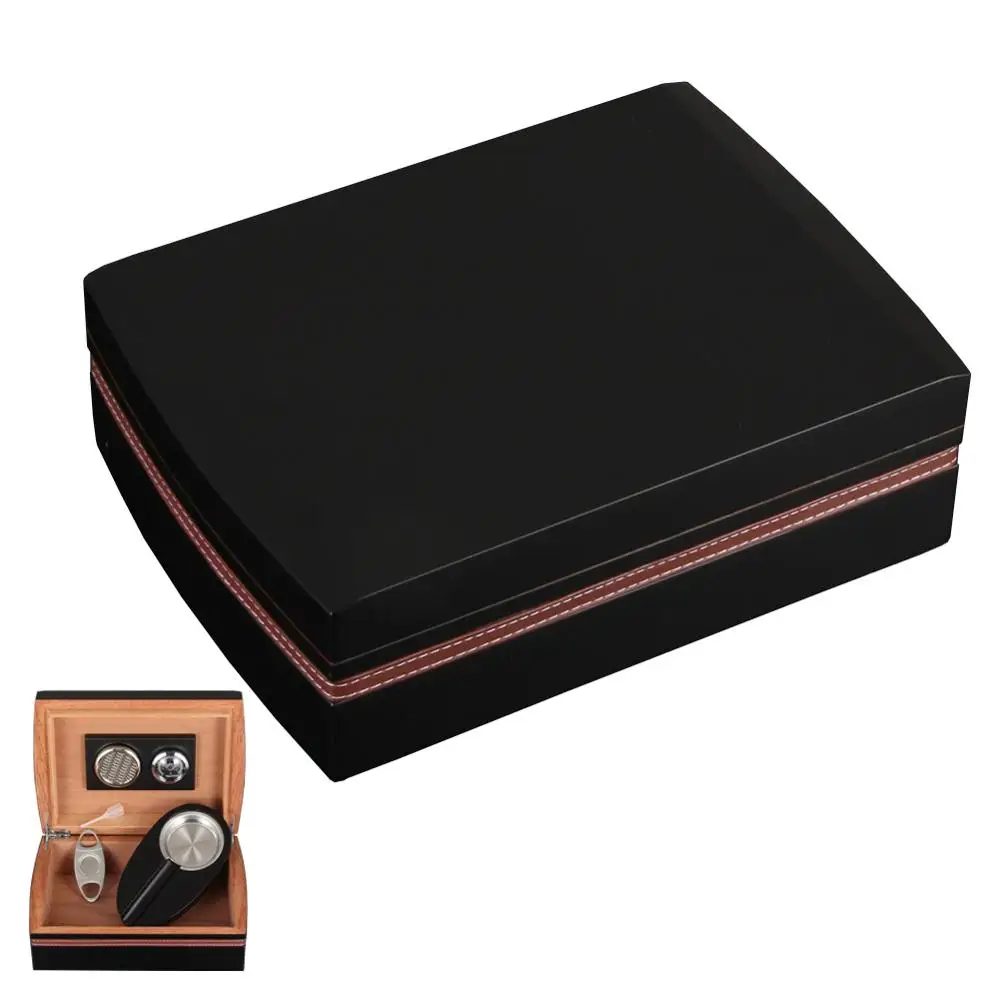 

GALINER Cedar Wood Travel Humidor Box Cigar Case W/ Humidifier Hygrometer Cigar Cutter Ashtray Cigar Humidor Accessories Set