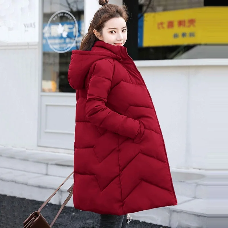 4XL 5XL 6XL Large Size Women Autumn Winter Coat Hooded Womans Down Jacket Red Wine Parkas Winter Jacket Female Warm Outerwear