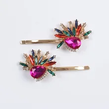 Модные хрустальные шпильки для волос, блестящие стразы, заколки для волос, заколки для женщин и девушек, свадебный головной убор для волос