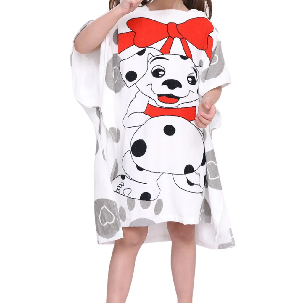 Детские платья без рукавов для маленьких мальчиков и девочек, детский банный халат из смесовой хлопковой ткани, банные полотенца с капюшоном и изображением животных, пижамы#811 - Цвет: D
