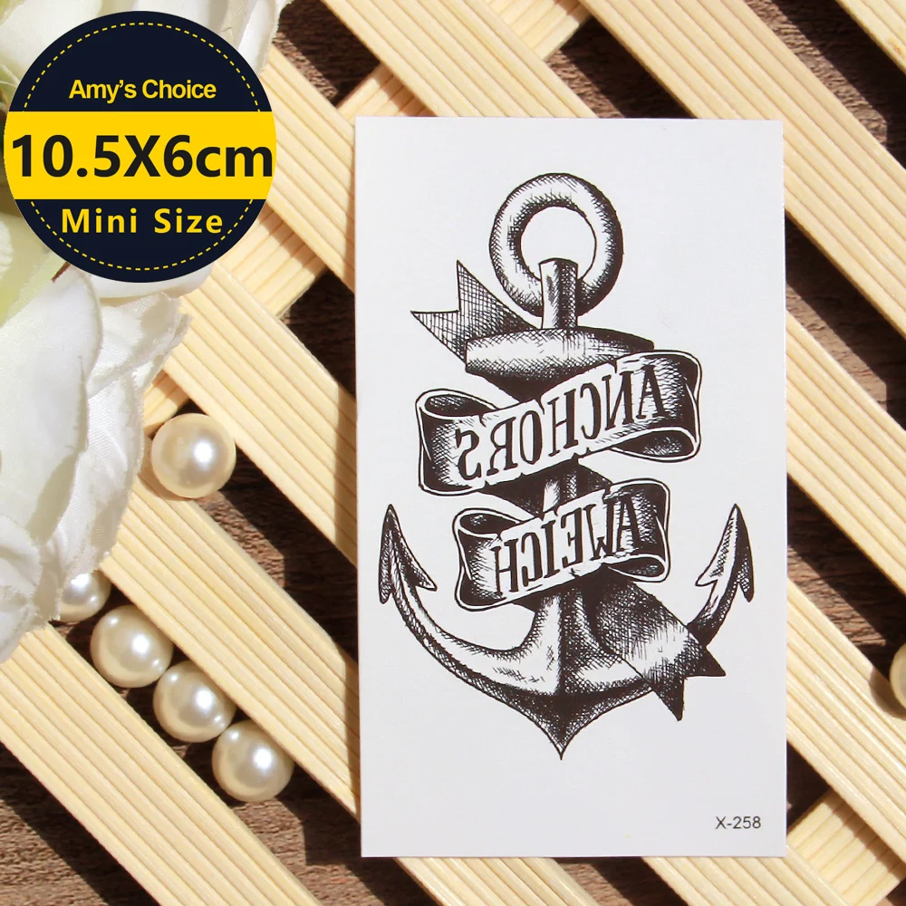 ماء ملصقا الوشم المؤقت فايكنغ بحار مرساة الدفة الثقافية تصميم فلاش الوشم هيئة الفن وهمية الوشم ملصق